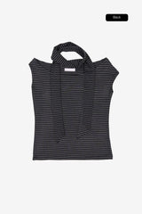 Thira stripe 2-way tee
