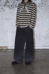 Ablivion Dust Fade Curved Pants in Black Charcoal