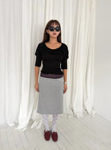 Shirring puff 3/4 sleeve T (2c)