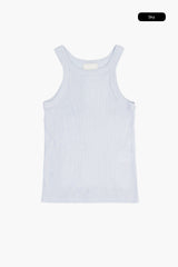 Half wrinkled ribbed sleeveless