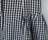 フレンチチェックフレアビスチェドレス