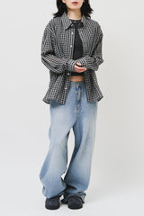Jian Cropped Checked Shirt (3color)