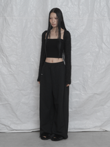 [mnem] Pure Bolero Fur Cardigan (black)