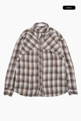Cutline rough check shirt