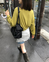 [ORIGINAL] レイニー Vネック シアー ロングスリーブ ティー