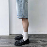 Washed Distressed Wide Shorts