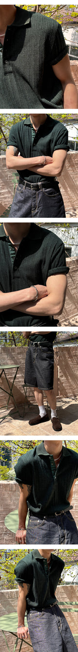 [S/S] Texture half kara knit(3color)