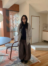 [unisex] ダラスピンタックコットンバンディングワイドパンツ