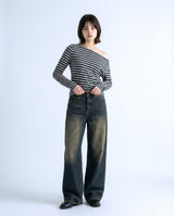 Basic Washing Wide Denim Pants - 4COLOR
