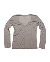 V-Neck Long-Sleeve Top (MOCHA) WOMENS