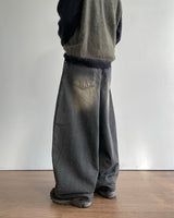 Brown balloon denim pants
