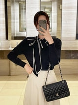 Coco Color Matching Line Tie Knit