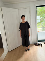 waist tie midi dress