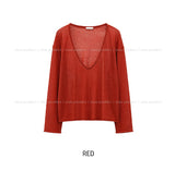 Haro See-through Deep V-Neck Knit