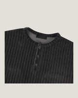 (M's) Velour Henley Neck Long Sleeve