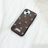 [MADE][Magsafe Glass Bumper Case] バラ刺繍ニットケース Rose Embroidered Knit Case Brown