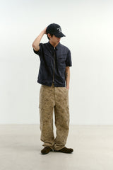 Overlap Pocket Camo Pants (Washed Beige)