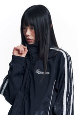 Dirty Nylon Piping Track Jacket - Black