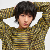 シースルークラフトニットプルオーバーイエロー