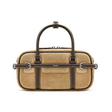 muva. Cowhide‑Velvet Boston Bag, Shoulder & Cross‑body Women’s Purse, 2025 New for Autumn‑Winter Daily Commute, New Arrival Nov 7