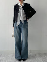 238 Back Pocket Semi-Bootcut Denim Pants