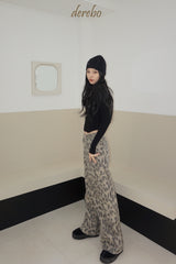 Vintage Leopard Wide Pants
