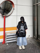  cargo buckle bermuda denim pants