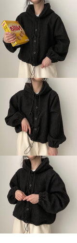 Dali Wool String Avant Snap Hooded Jumper