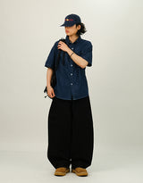 BEE Curved Line Pin-tuck Balloon Pants