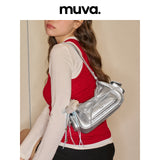 muva.バレエスタイル リボンディテール レザー 2WAYバッグ