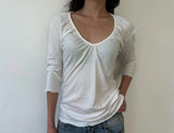 ルーシュド ネック Tシャツ