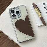 [Epoxy] POP HEART(クリームブラウン) シルバーバンパーケース
