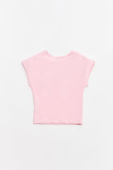 ロゴ キュービック クロップトップ Barbie Pink