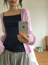 Enoch Summer See-Through Deep V-Neck Cardigan