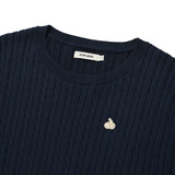 KIRSH PLAIN LINE POINT CABLE KNIT [NAVY]