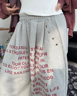 Crew lettering brushed pants