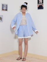 "Starfish pearl"  ホットフィックスストライプシャツ パンツスーツ
