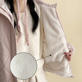 MOA Diamond Quilting Raglan Boxy Fit Hooded Padded