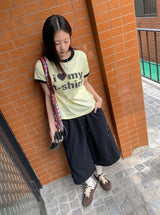 エシニドットパッチリンガー半袖Tシャツ