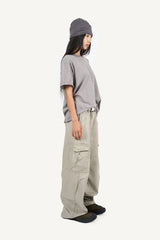Striped cropped cutoff t-shirt