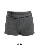 Vienna Side Button Wool Shorts