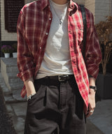 Dino loose fit check shirt