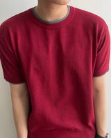 Welt Crop Short Sleeve Knit