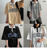 Tin Pearl Collar Short Sleeve T-shirt