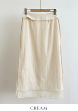 Corinne Layered Chiffon Slit Maxi Long Skirt