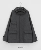 [unisex] ポピスウールハイネックハーフコート