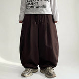 Wot Back Printed Banding Nylon Balloon Fit Wide Pants