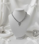 [イ・ヨンジ Necklace] バレエリボン ステンレス チェーン チョーカーネックレス
