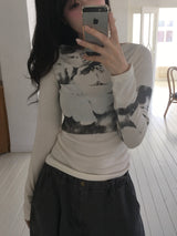 フラワータトゥーTシャツ