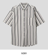 Rose Stripe Overfit Short Sleeve Shirt